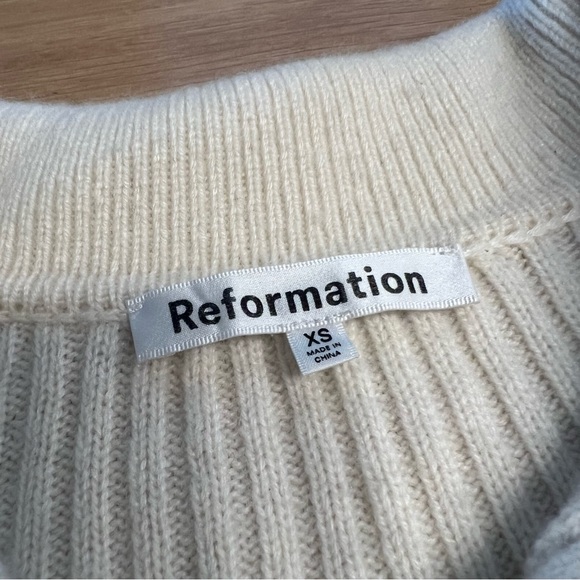 Reformation Fantino Rib-Knit Cashmere Cardigan - Picture 7 of 7